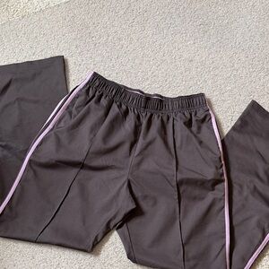 St. John's Bay Brown Track Pants with Pink Side Stripe